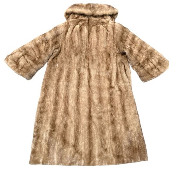 GENUINE MINK FUR COAT Vintage Full Length Autumn Haze Mink Coat Pastel Mink Coat - Picture 10 of 16